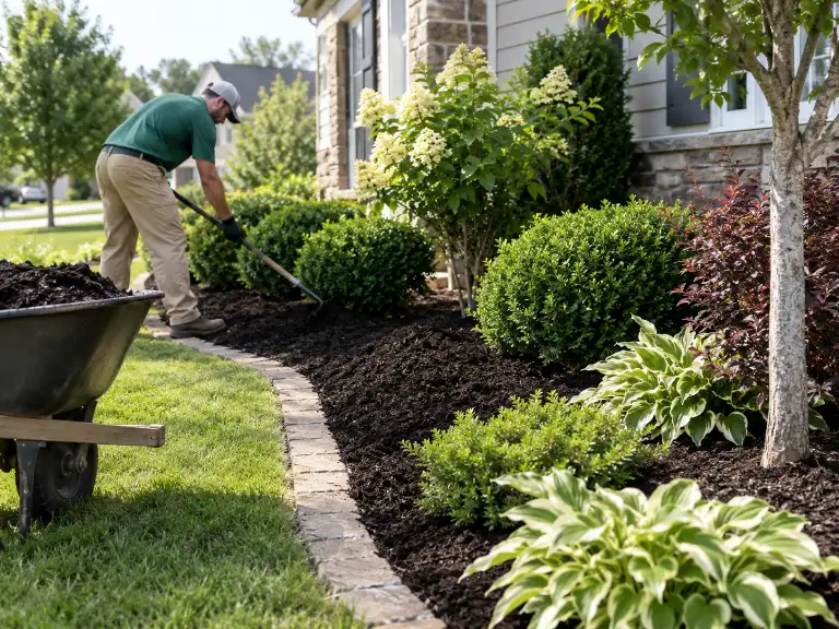 Residential lawn maintenance service keeping a lawn healthy in Roanoke VA