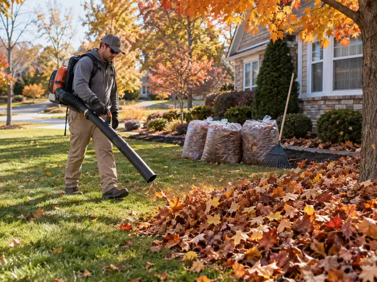 Fall yard cleanup and leaf removal service in Roanoke VA